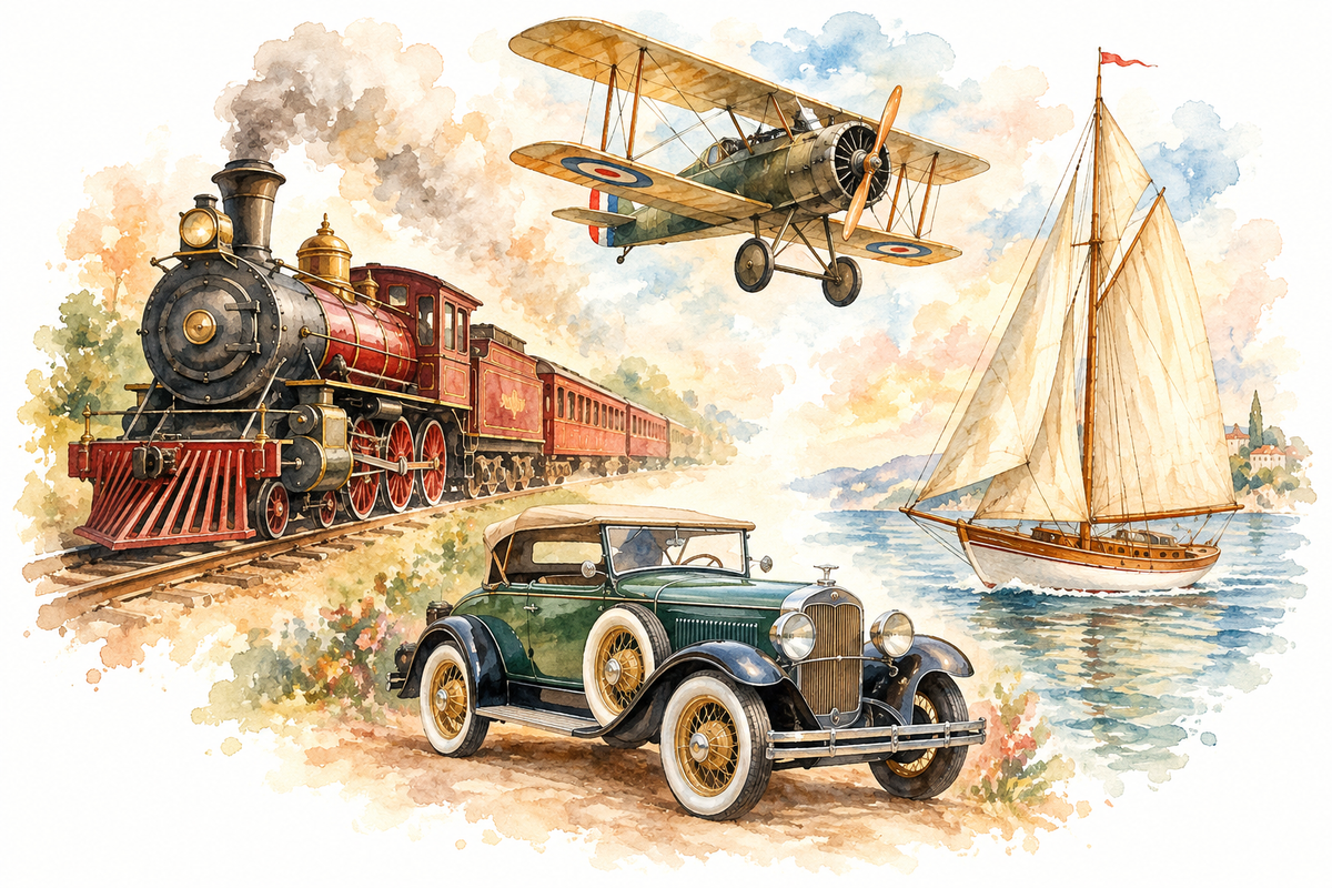 Couverture Transports Aquarelle