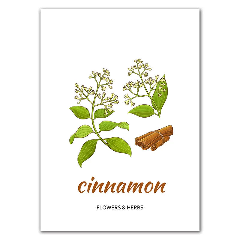 Affiche Botanique Herbes & Fleurs Nordiques – Déco Murale Cuisine & Salon