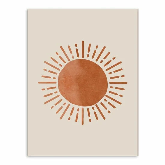 Affiche Toile Soleil & Lune Style Morandi – Art Nordique Décoration Salon & Chambre