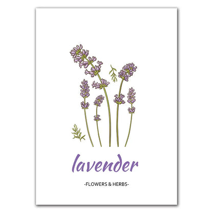 Affiche Botanique Herbes & Fleurs Nordiques – Déco Murale Cuisine & Salon