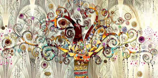 Tableau Klimt – L’Arbre de Vie | Décoration Scandinave