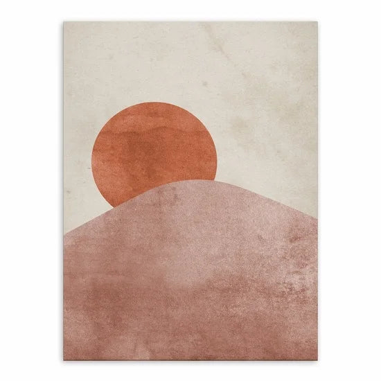 Affiche Toile Soleil & Lune Style Morandi – Art Nordique Décoration Salon & Chambre