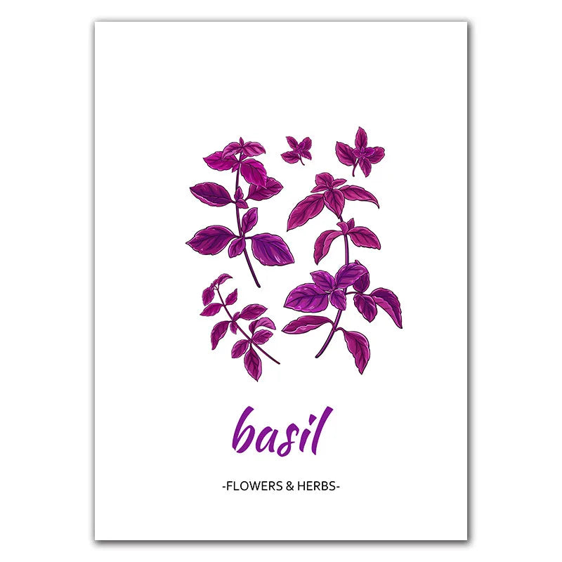 Affiche Botanique Herbes & Fleurs Nordiques – Déco Murale Cuisine & Salon