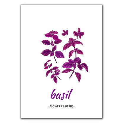 Affiche Botanique Herbes & Fleurs Nordiques – Déco Murale Cuisine & Salon
