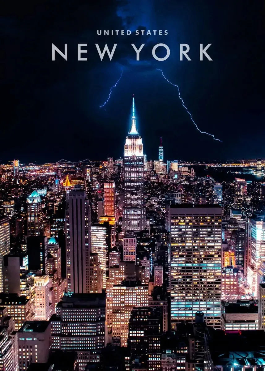 Affiche New York – Coordonnées Cityscape | Toile Murale