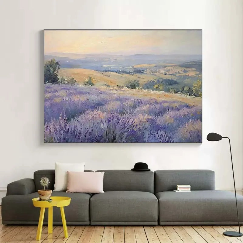 Affiche Paysage Nordique – Fleurs Violettes & Mer | Déco Murale 30x40cm