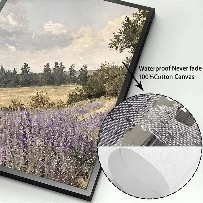Affiche Paysage Nordique – Fleurs Violettes & Mer | Déco Murale 30x40cm