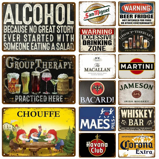 Plaque Métallique Vintage – Décoration Murale Rétro Bar & Man Cave