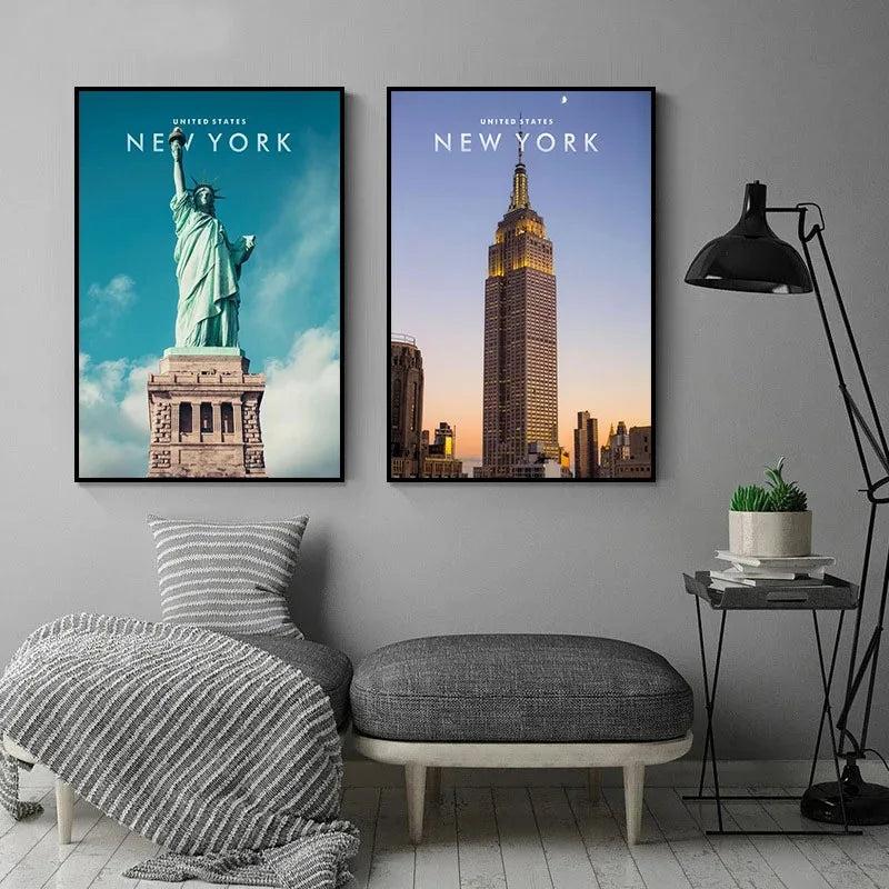 Affiche New York – Coordonnées Cityscape | Toile Murale