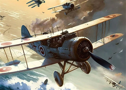 Affiche Avion de Chasse – Impression sur Toile Art Mural Aquarelle