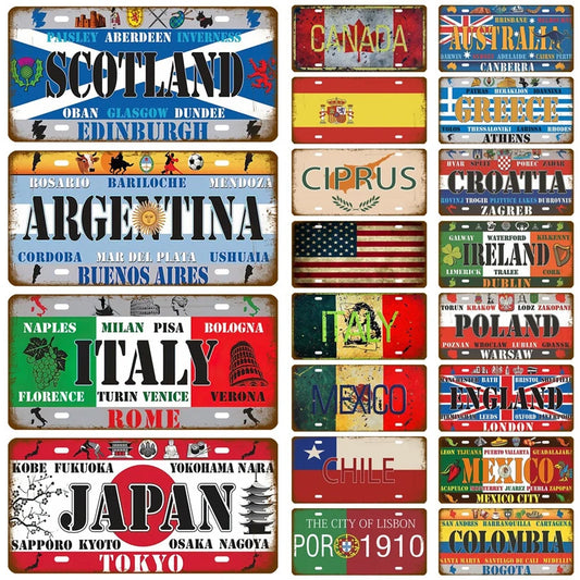 Plaque Métal Vintage Style Campagne – Décoration Murale Rétro Bar & Man Cave