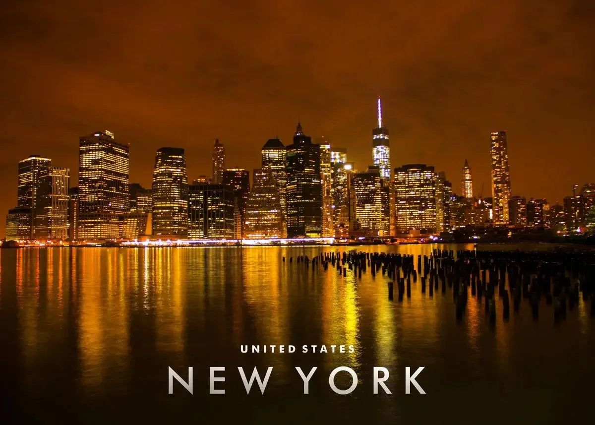 Affiche New York – Coordonnées Cityscape | Toile Murale
