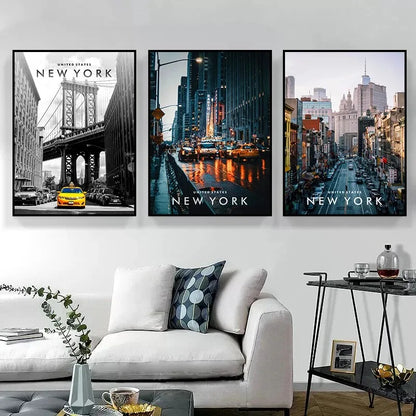 Affiche New York – Coordonnées Cityscape | Toile Murale