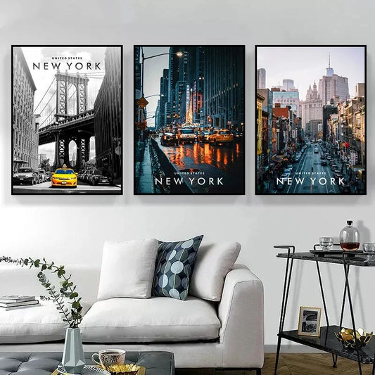 Affiche New York – Coordonnées Cityscape | Toile Murale