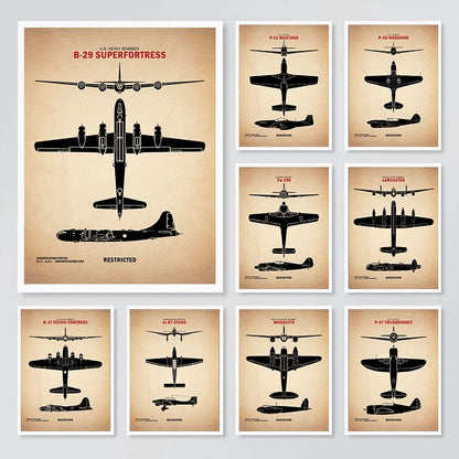 Affiche Vintage Spitfire WWII – Art Militaire Aviation | Impression Toile Décoration Murale