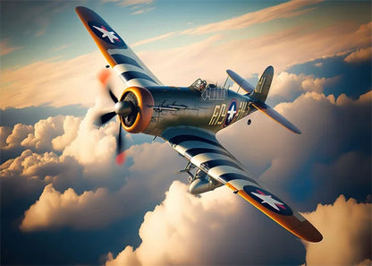 Affiche Avion de Chasse – Impression sur Toile Art Mural Aquarelle