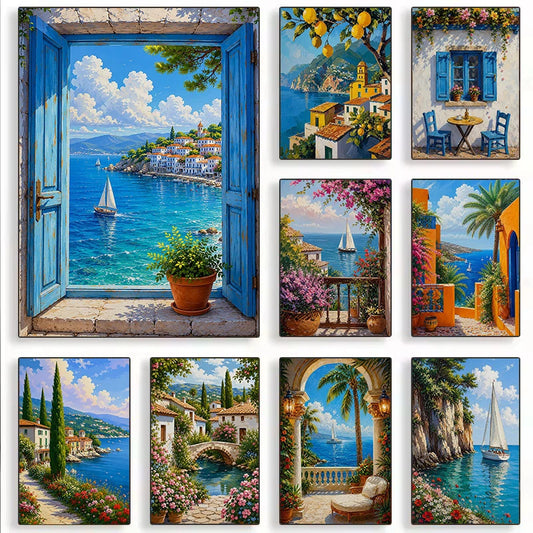 Tableau Vintage Méditerranée – Italie & Santorin