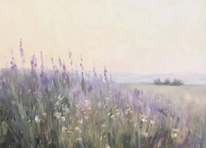 Affiche Paysage Nordique – Fleurs Violettes & Mer | Déco Murale 30x40cm