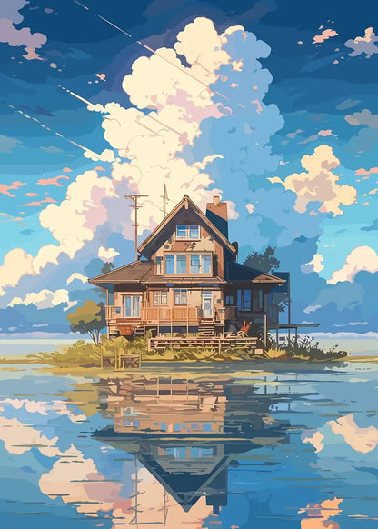 Affiche Anime Esthétique Sakura & Océan – Art Japonais Onirique | Impression Toile Canvas