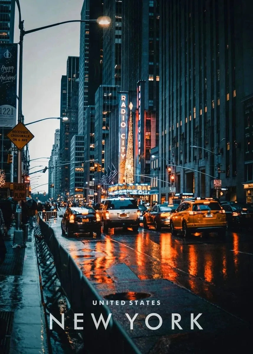 Affiche New York – Coordonnées Cityscape | Toile Murale