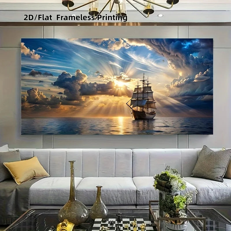 Affiche Voilier Coucher de Soleil – Déco Murale Mer & Côtier | L'IDÉE-HALLE