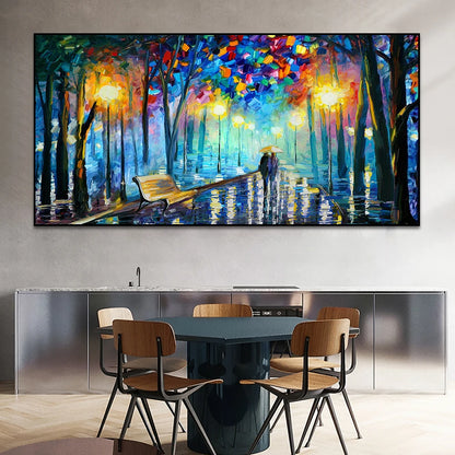 Tableau Abstrait Paysage de Pluie – Toile Colorée