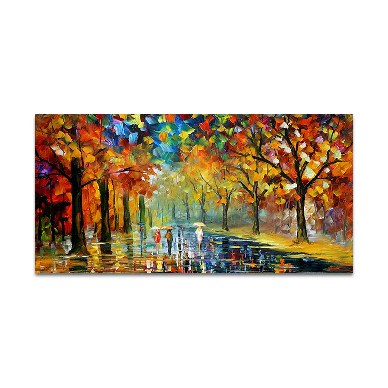 Tableau Abstrait Paysage de Pluie – Toile Colorée