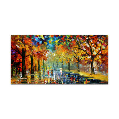 Tableau Abstrait Paysage de Pluie – Toile Colorée