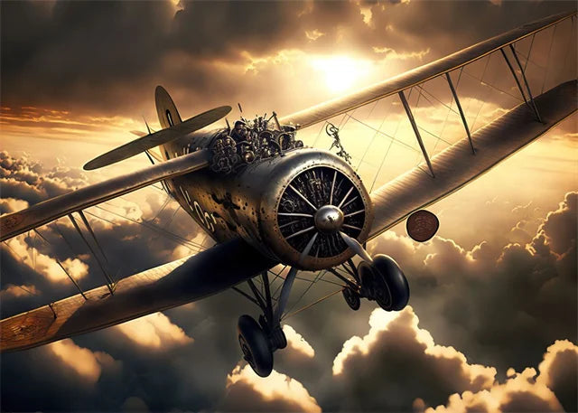 Affiche Avion de Chasse – Impression sur Toile Art Mural Aquarelle