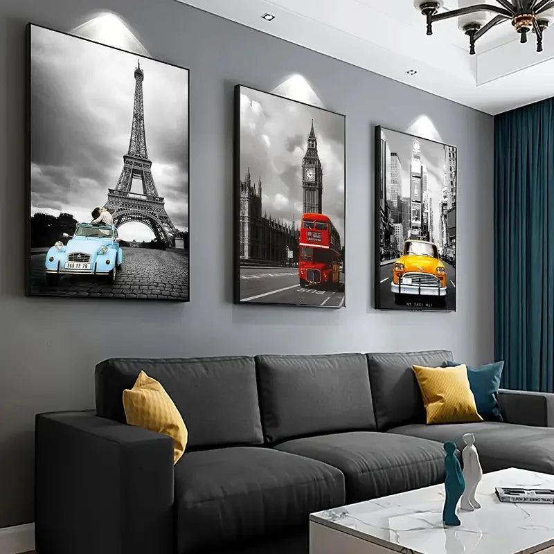 Tableau Horizon Urbain – Rues Iconées sur Toile