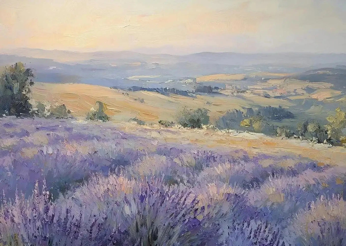 Affiche Paysage Nordique – Fleurs Violettes & Mer | Déco Murale 30x40cm