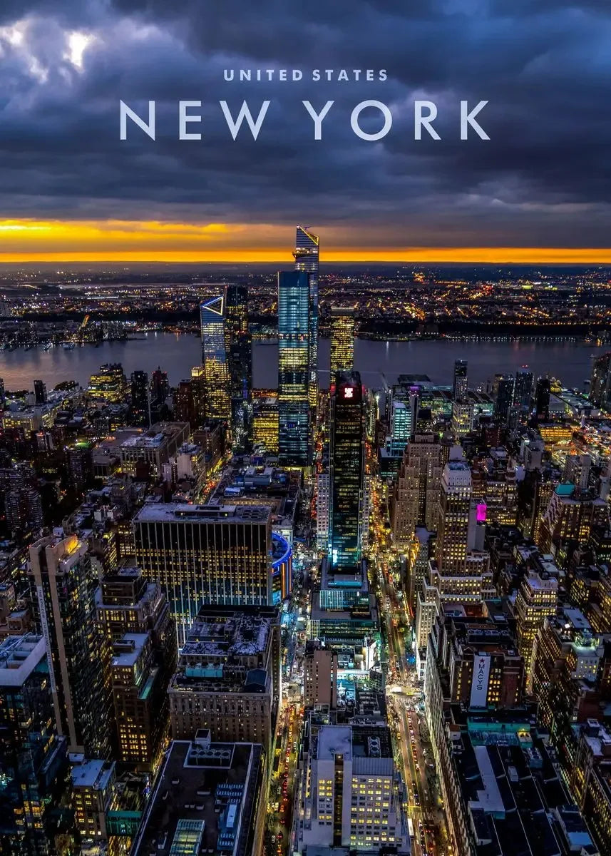 Affiche New York – Coordonnées Cityscape | Toile Murale