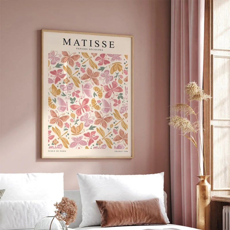 Affiche Murale Boho Bauhaus – Floral Abstrait Style Matisse | Toile Déco Salon