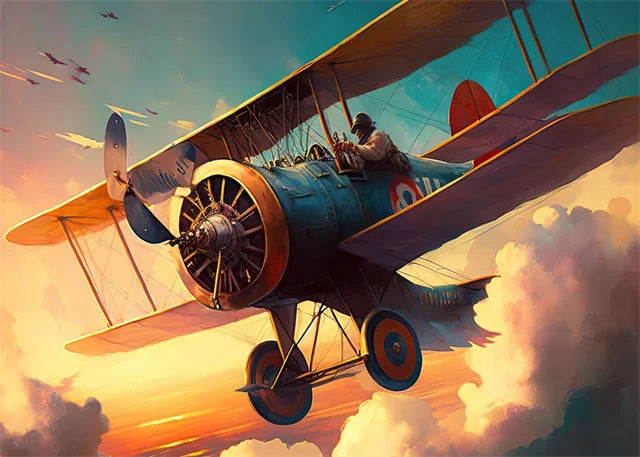 Affiche Avion de Chasse – Impression sur Toile Art Mural Aquarelle