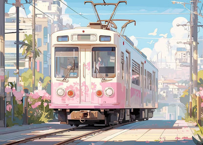 Affiche Anime Esthétique Sakura & Océan – Art Japonais Onirique | Impression Toile Canvas
