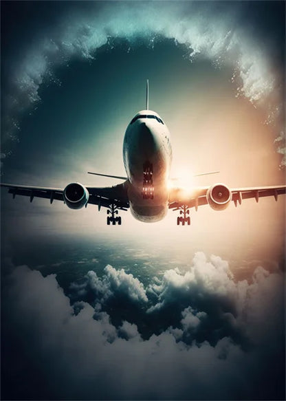 Affiche Avion de Chasse – Impression sur Toile Art Mural Aquarelle