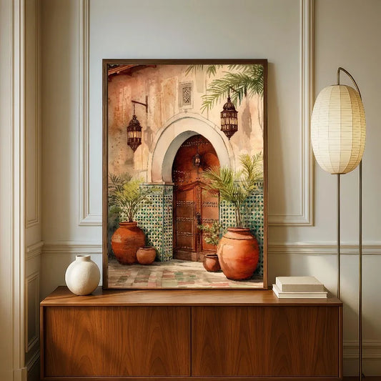 Tableau Art Islamique – Arche Marocaine Aquarelle