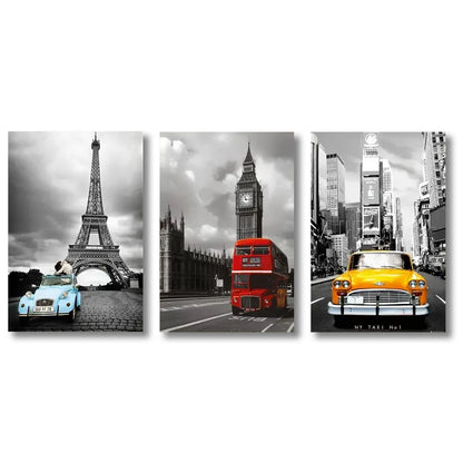 Tableau Horizon Urbain – Rues Iconées sur Toile
