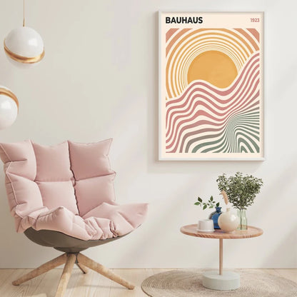 Affiche Murale Boho Bauhaus – Floral Abstrait Style Matisse | Toile Déco Salon