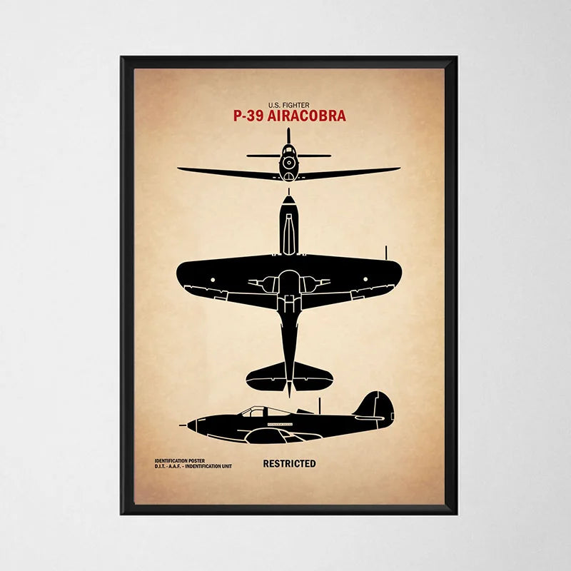 Affiche Vintage Spitfire WWII – Art Militaire Aviation | Impression Toile Décoration Murale