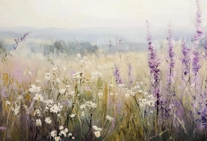 Affiche Paysage Nordique – Fleurs Violettes & Mer | Déco Murale 30x40cm