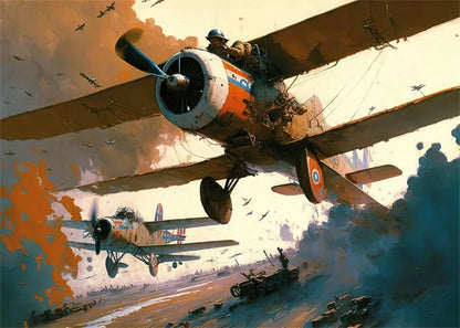 Affiche Avion de Chasse – Impression sur Toile Art Mural Aquarelle