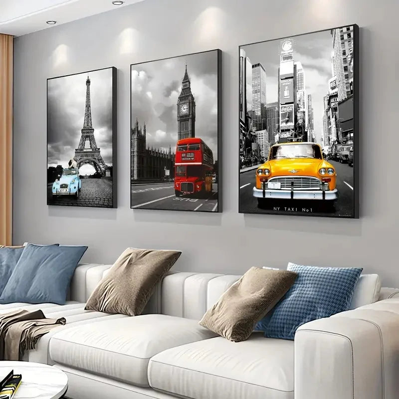 Tableau Horizon Urbain – Rues Iconées sur Toile
