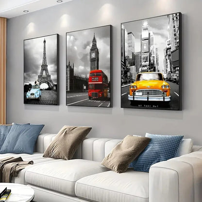 Tableau Horizon Urbain – Rues Iconées sur Toile