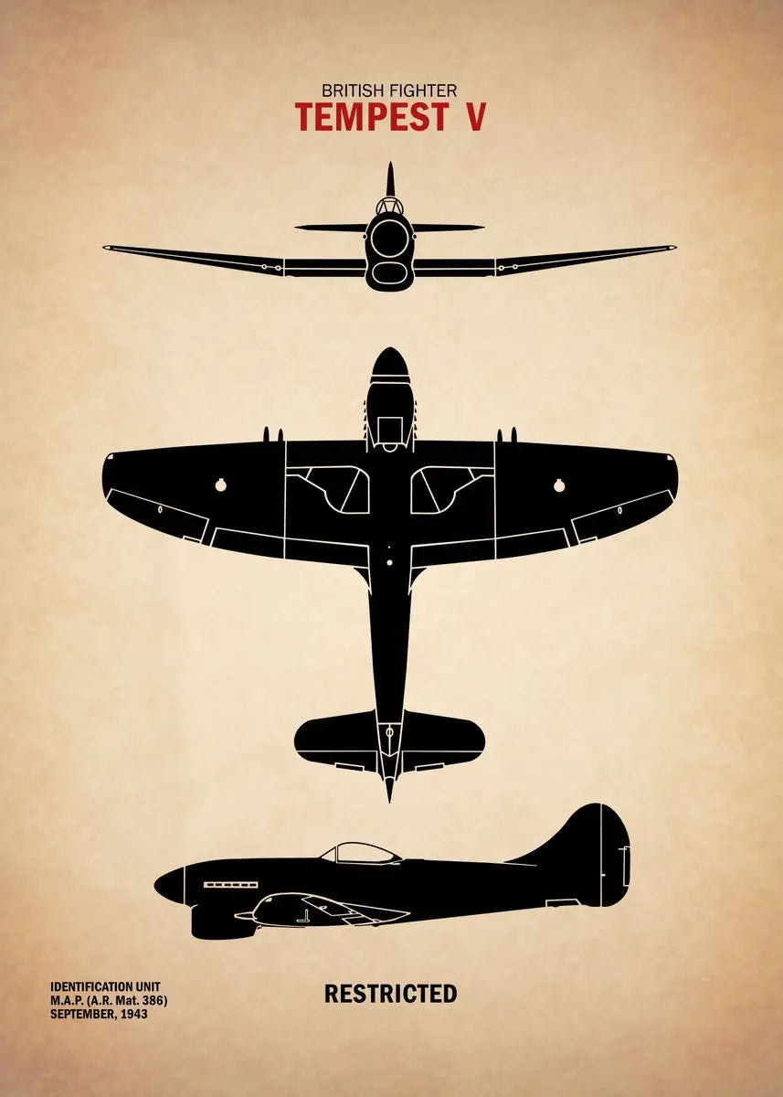 Affiche Vintage Spitfire WWII – Art Militaire Aviation | Impression Toile Décoration Murale