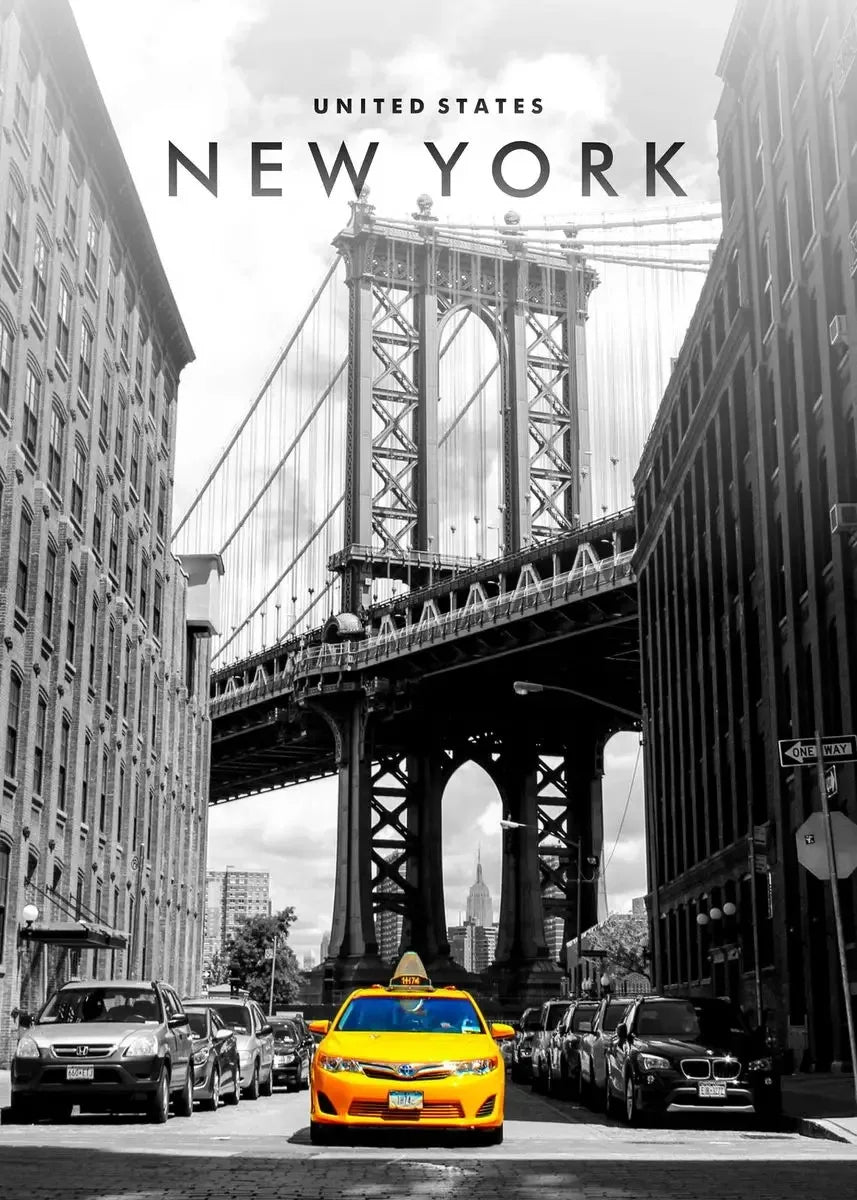 Affiche New York – Coordonnées Cityscape | Toile Murale