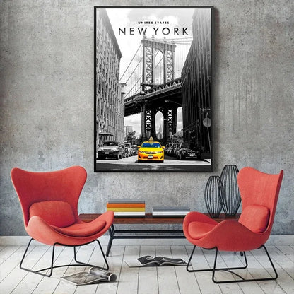 Affiche New York – Coordonnées Cityscape | Toile Murale