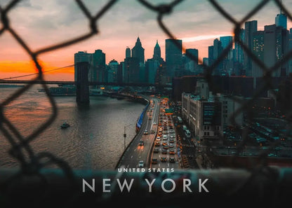Affiche New York – Coordonnées Cityscape | Toile Murale