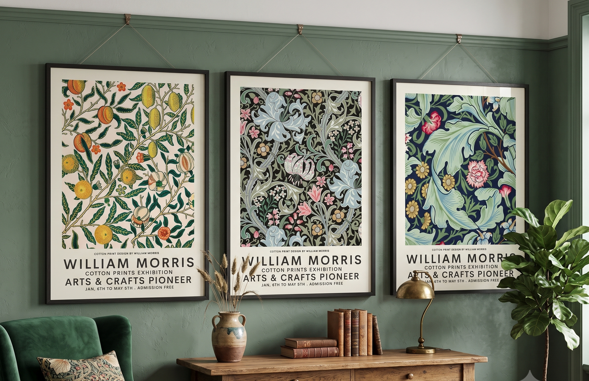 Set 3 Affiches William Morris – Motif Floral Bohème