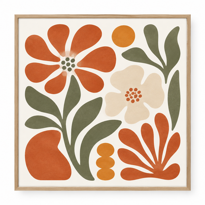 Affiche murale boho bauhaus floral abstrait style Matisse
